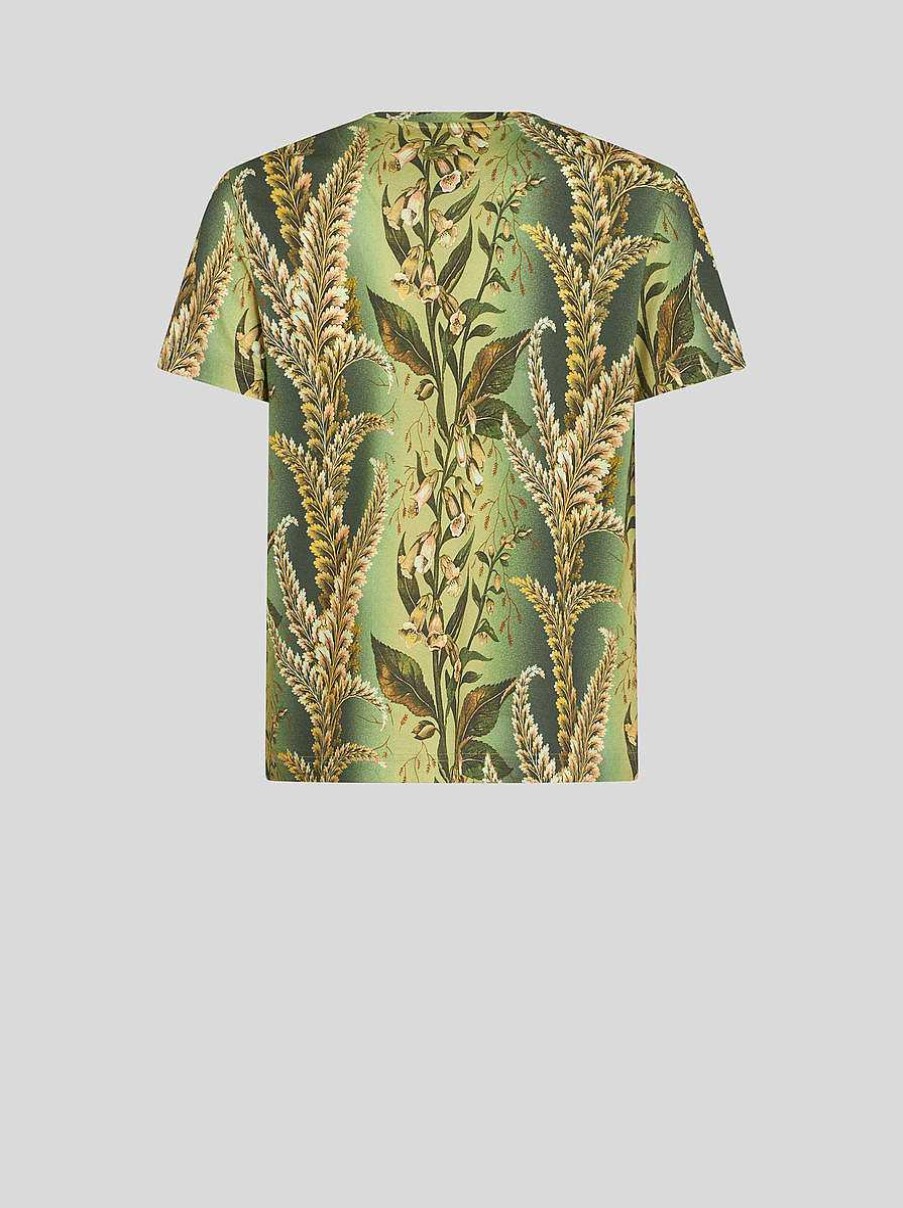 ETRO Magliette | T-Shirt Con Stampa Fogliame Verde