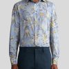 ETRO Camicie | Camicia Floreale Con Motivi Cachemire Azzurro