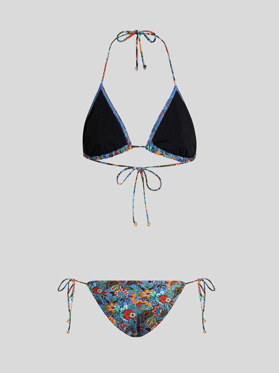 ETRO Abbigliamento Da Spiaggia | Bikini Bouquet Multicolore Azzurro