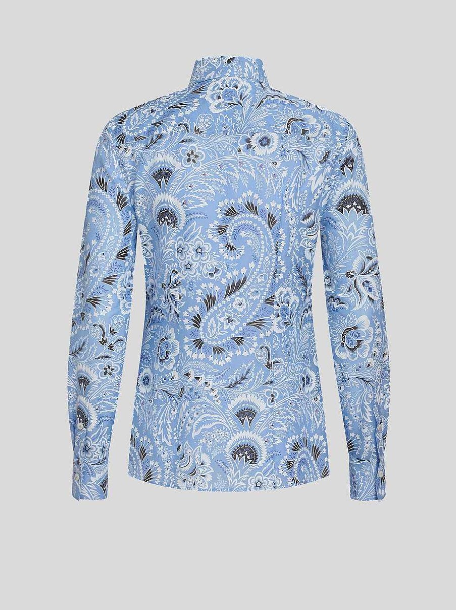 ETRO Camicie E Camicette | Camicia Slim Fit Stampata Azzurro