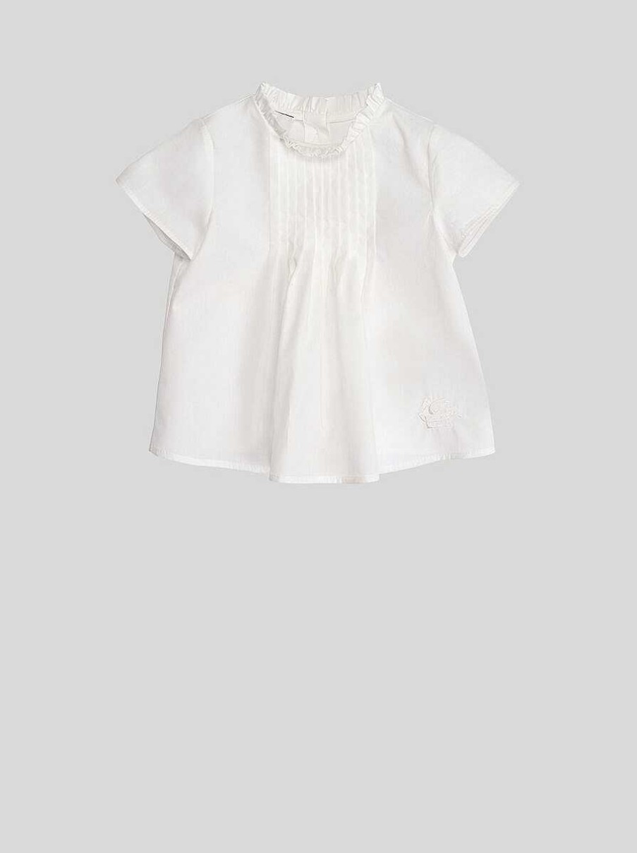 ETRO Bambina 1-9 Mesi | Top Plissettato Per Bebe Bianco