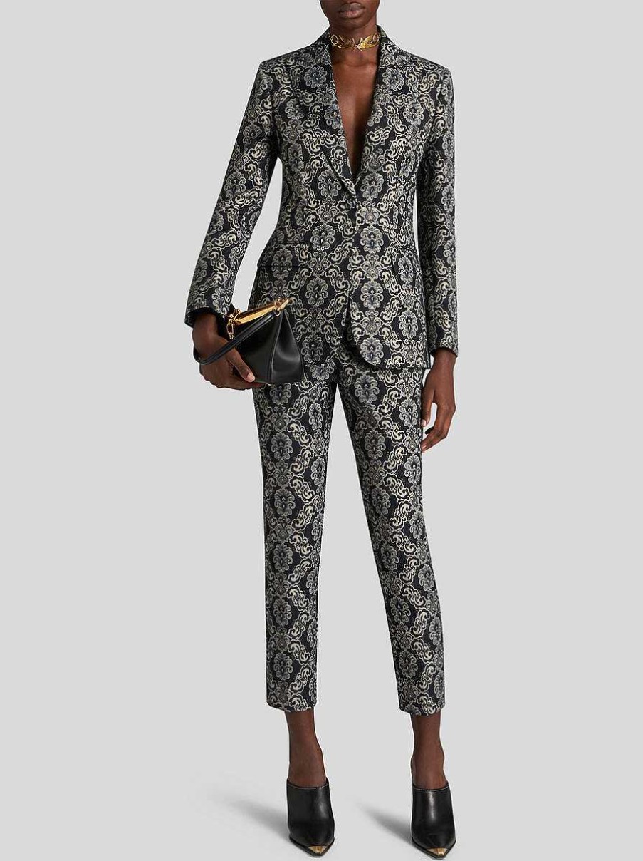 ETRO Giacche | Giacca In Cotone Jacquard Multicolore