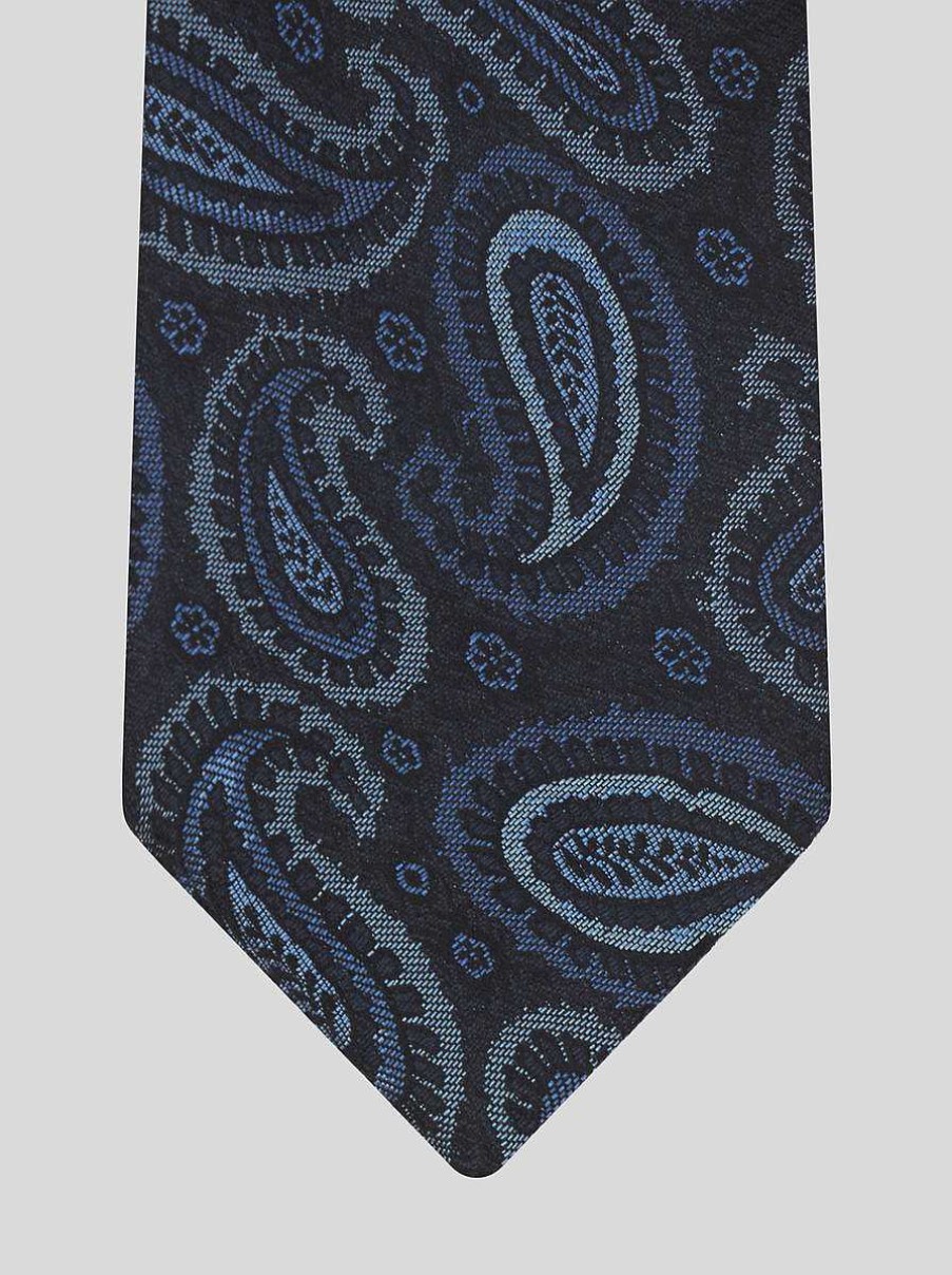 ETRO Cravatte E Fazzoletti Da Taschino | Cravatta In Seta Con Motivi Cachemire Blu Navy