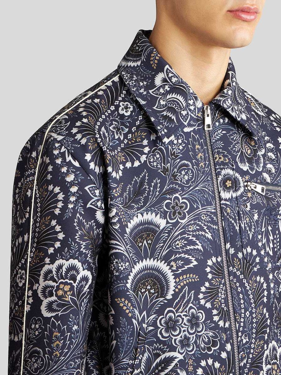 ETRO Cappotti E Capispalla | Giacca Con Motivo Cachemire Floreale Blu Navy