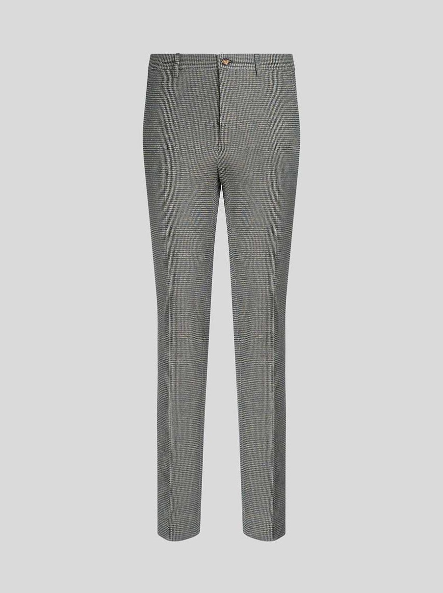 ETRO Pantaloni | Pantaloni In Lino Jacquard Grigio