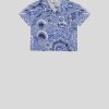 ETRO Neonato 1-9 Mesi | Camicia Baby Paisley Tinta Unita Azzurro