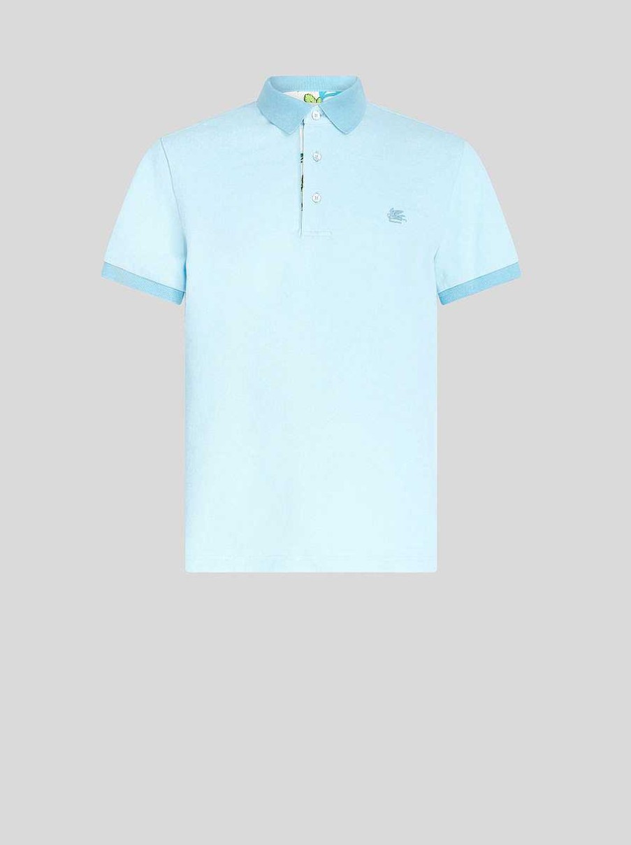 ETRO Magliette Polo | Polo Con Pegaso Ricamato Blu Navy