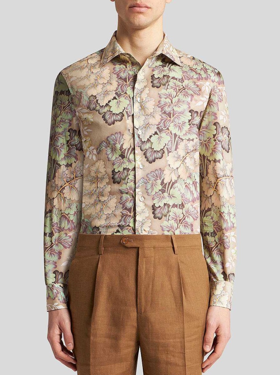 ETRO Camicie | Camicia Di Fogliame Beige