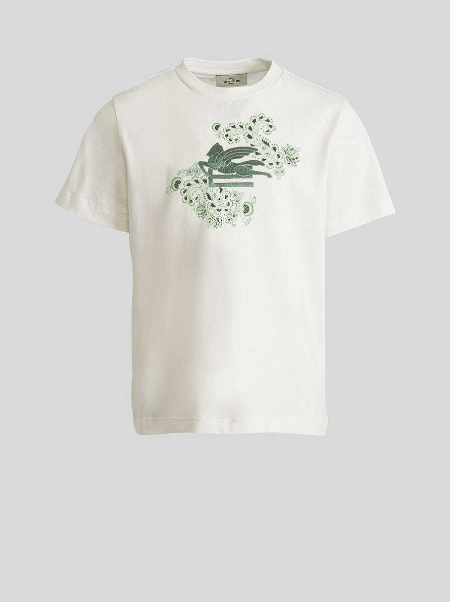 ETRO Topwear | T-Shirt Da Bambino Con Logo E Stampa Verde