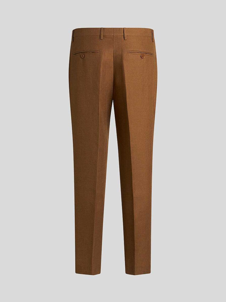 ETRO Pantaloni | Pantaloni Di Lino Su Misura Marrone Chiaro