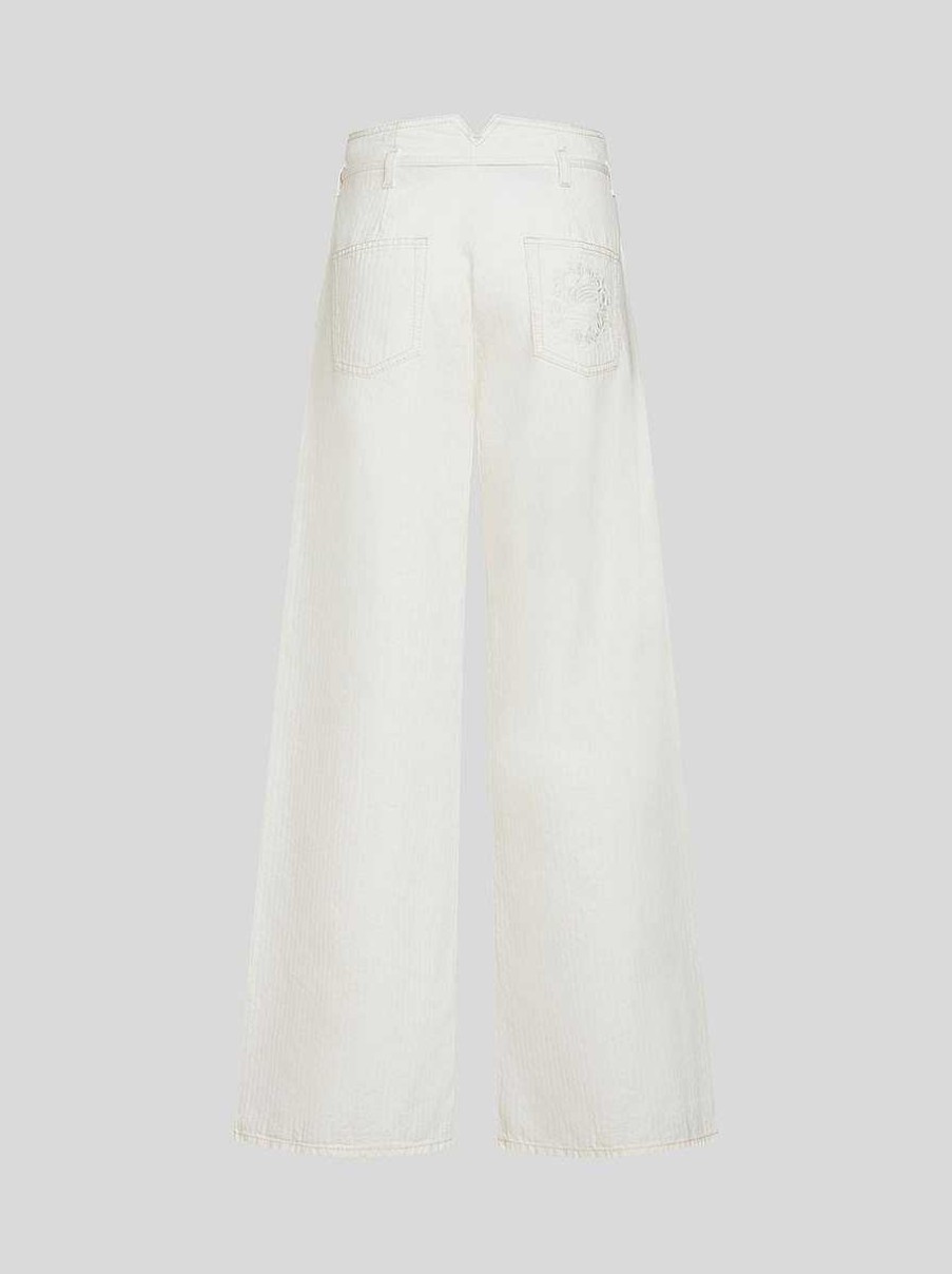 ETRO Denim | Jeans Culotte Con Cintura Bianco