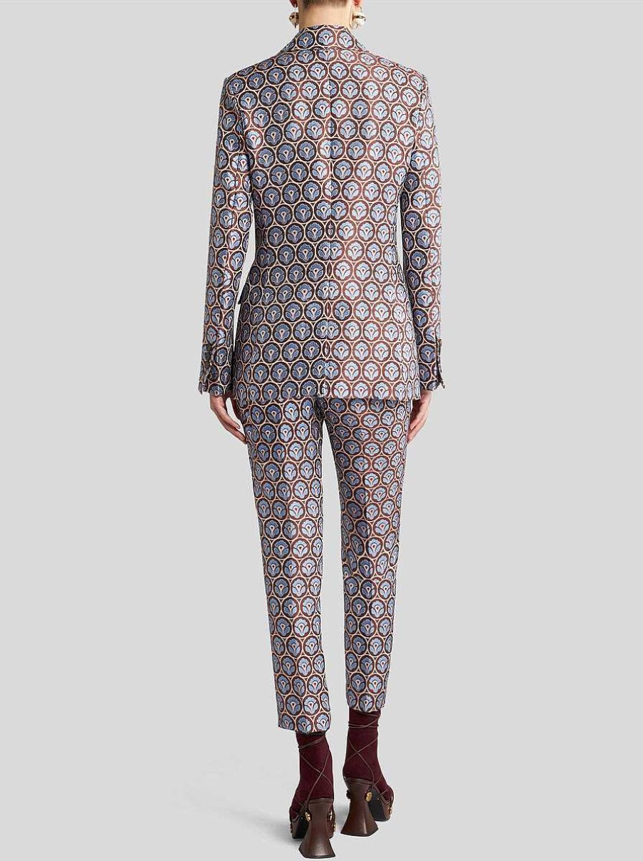 ETRO Giacche | Giacca In Jacquard Lucido Multicolore