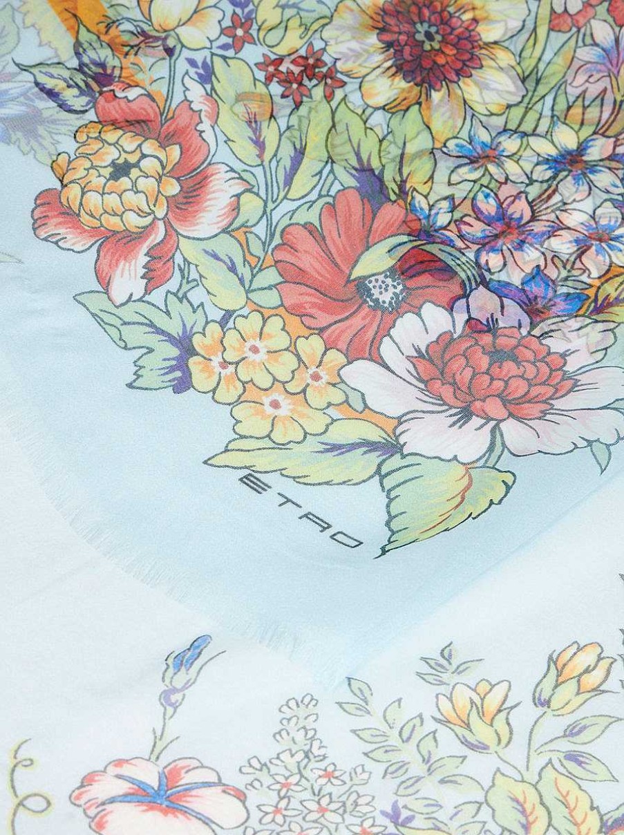 ETRO Sciarpe E Seta | Sciarpa In Seta Con Stampa Bouquet Multicolore