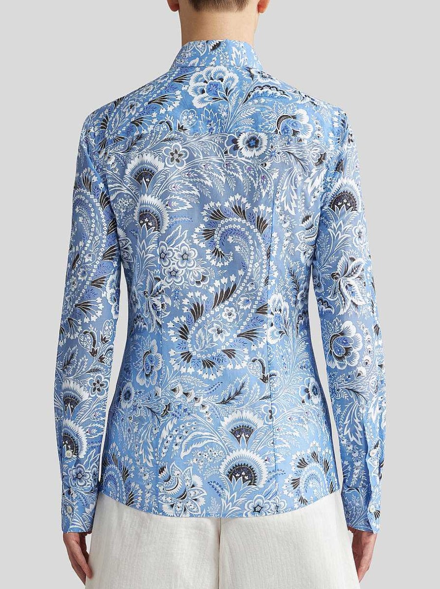 ETRO Camicie E Camicette | Camicia Slim Fit Stampata Azzurro