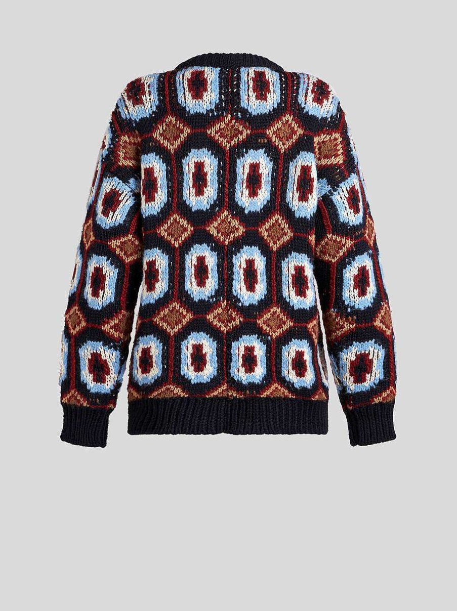 ETRO Maglieria | Cardigan Oversize In Lana E Alpaca Multicolore