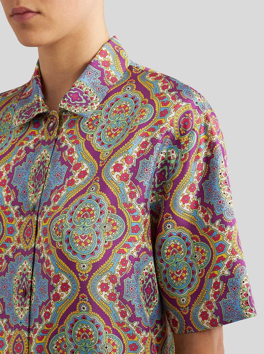 ETRO Camicie E Camicette | Camicia In Seta Stampata Multicolore