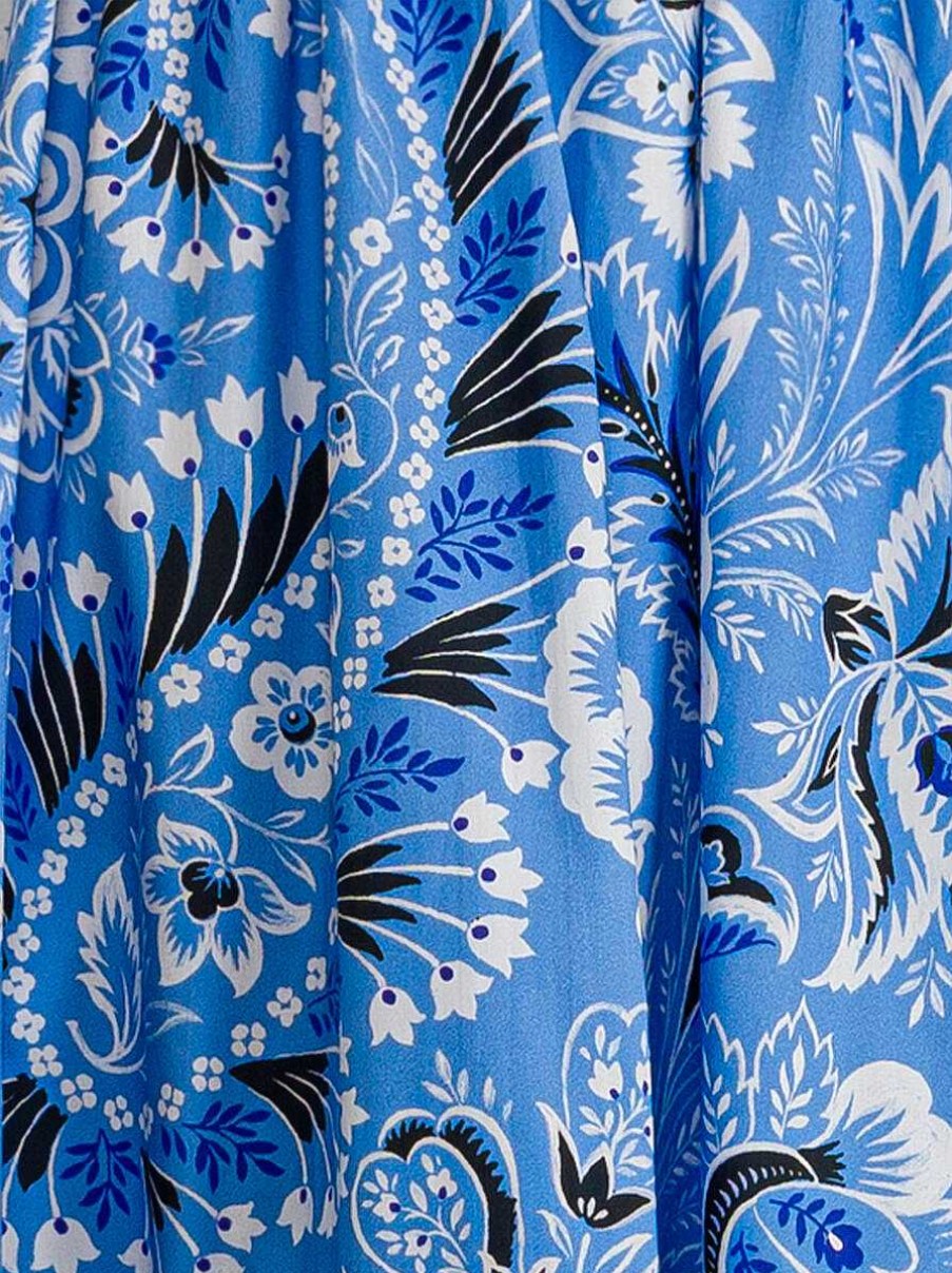 ETRO Vestiti | Abito Paisley Da Bambino In Tinta Unita Azzurro