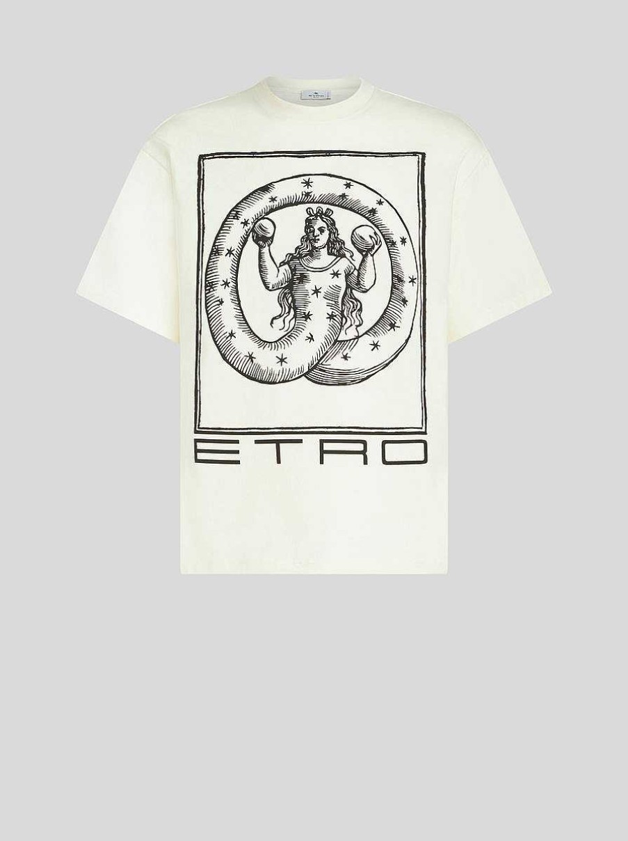 ETRO Magliette | T-Shirt Con Stampa Allegoria Dell'Eternita Bianco