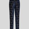 ETRO Pantaloni | Pantaloni Slim Fit In Velluto Jacquard Blu Navy