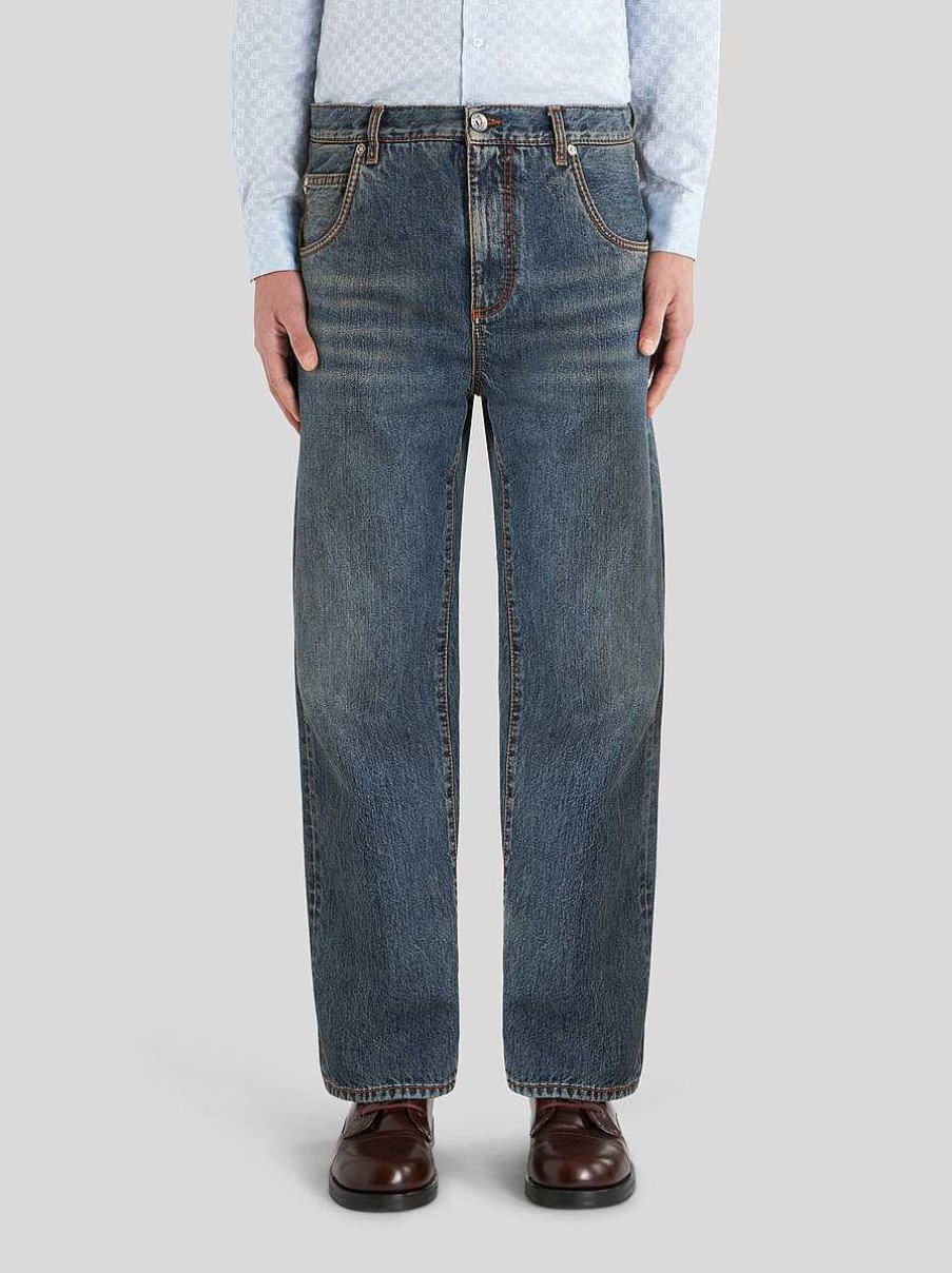 ETRO Denim | Jeans In Denim Di Cotone Vintage Azzurro