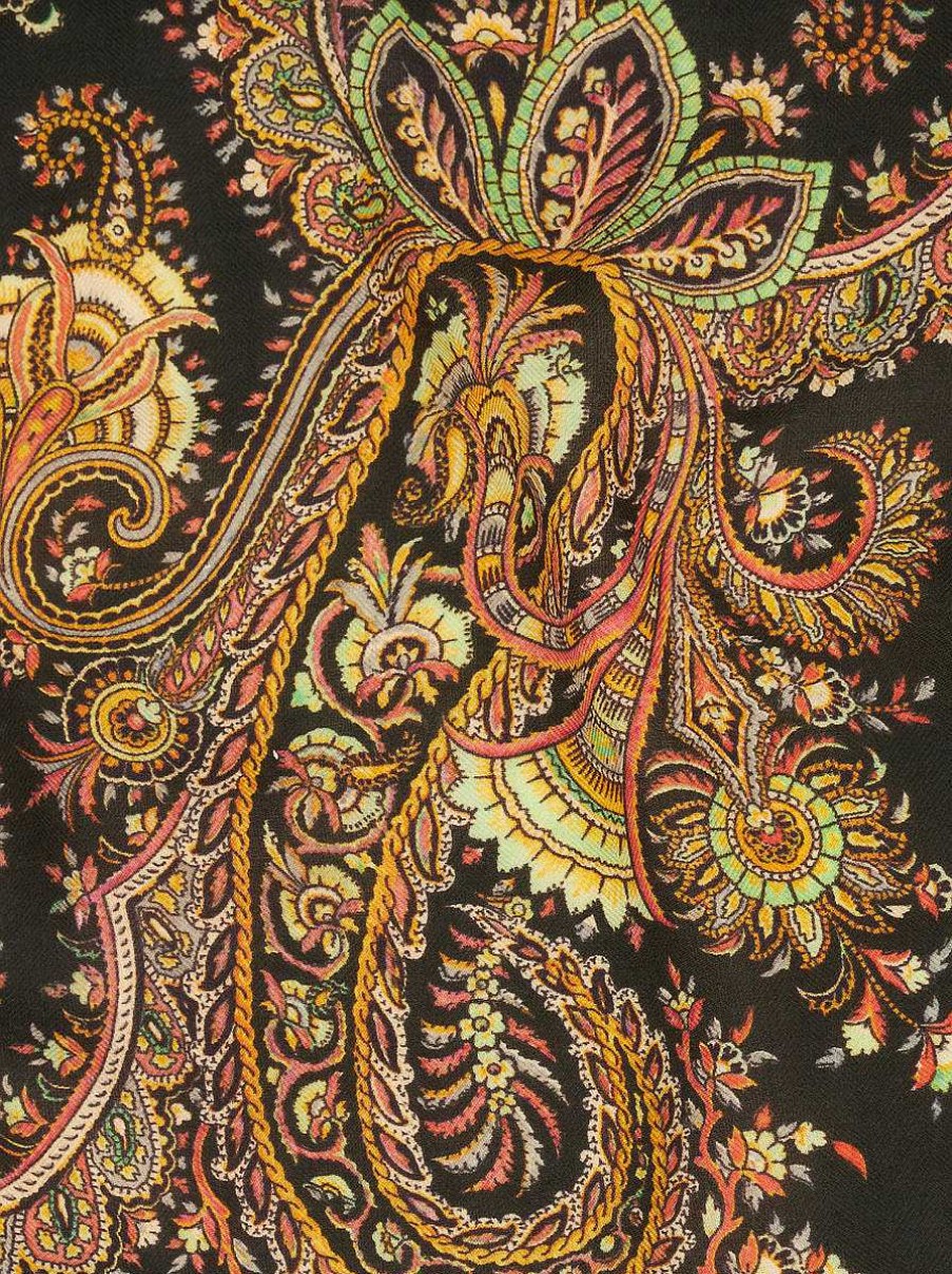 ETRO Sciarpe | Sciarpa Paisley In Cashmere E Seta Verde