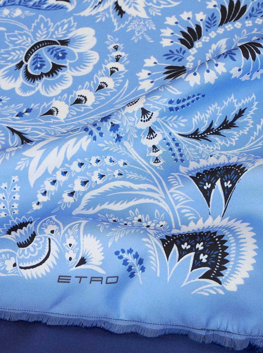 ETRO Sciarpe E Seta | Sciarpa In Twill Stampato Azzurro