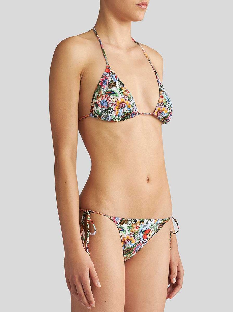 ETRO Abbigliamento Da Spiaggia | Bikini Bouquet Multicolore Azzurro