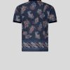 ETRO Magliette Polo | Polo In Cotone Con Motivi Cachemire Blu Navy