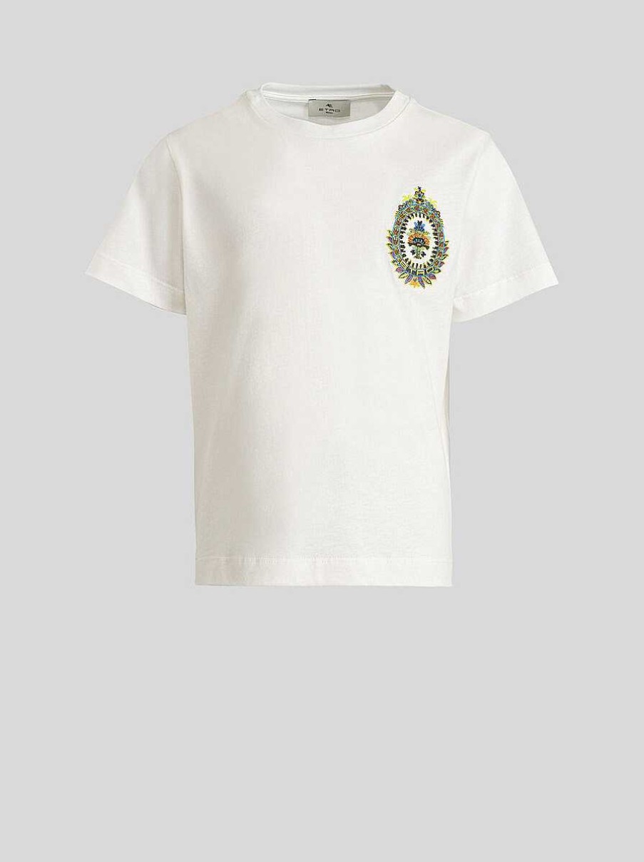 ETRO Topwear | T-Shirt Da Bambino Con Stemma Bianco