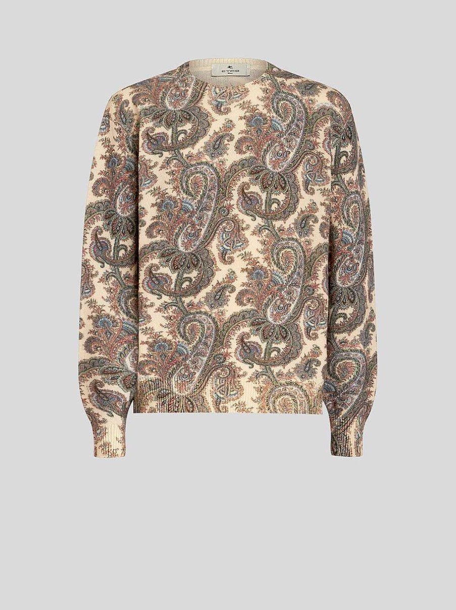 ETRO Maglieria | Maglione In Lana Con Motivo Paisley Rosa