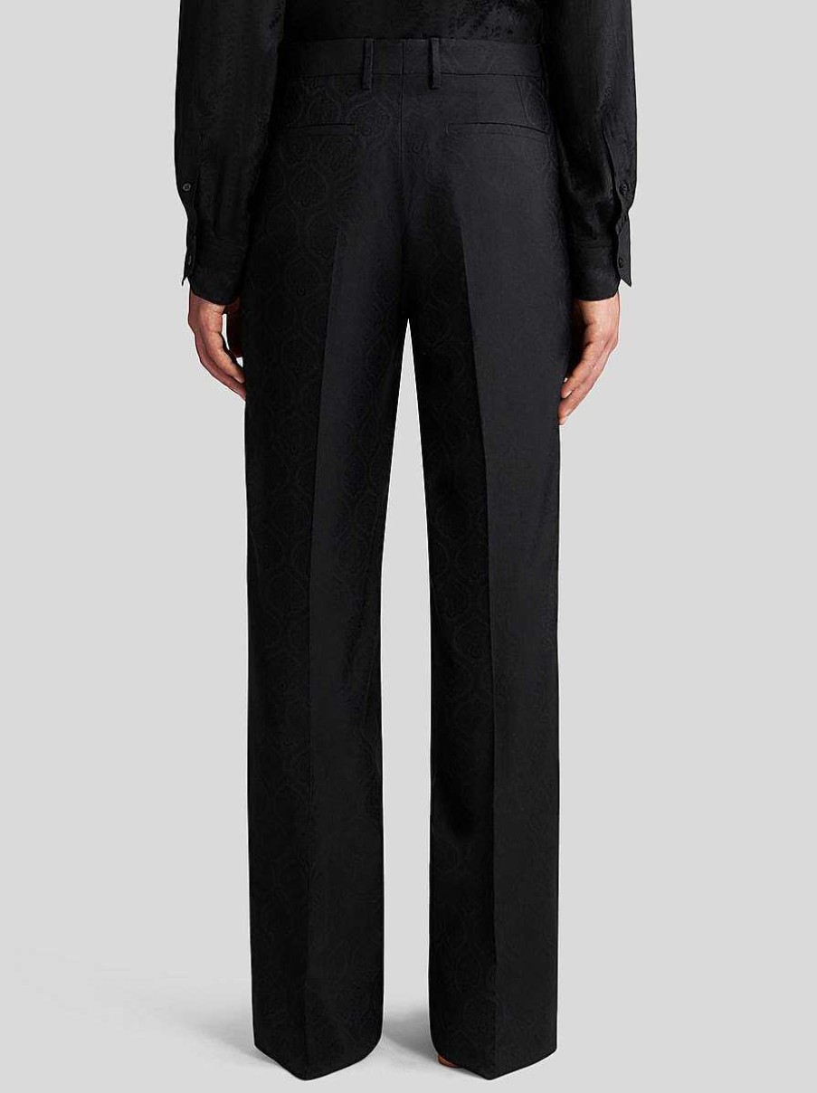 ETRO Pantaloni | Pantaloni Jacquard In Lana E Cotone Nero