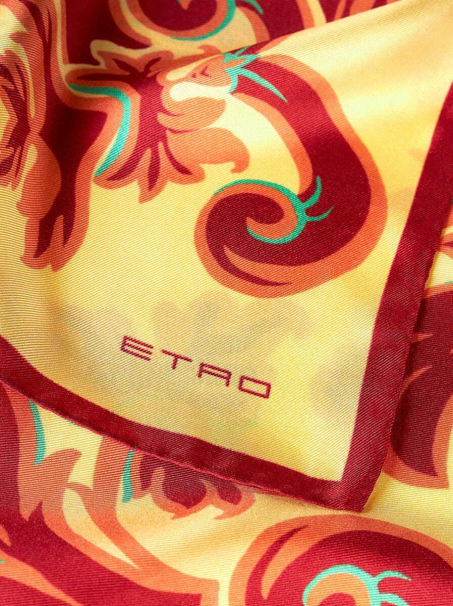 ETRO Sciarpe E Seta | Sciarpa Di Seta Stampata Giallo