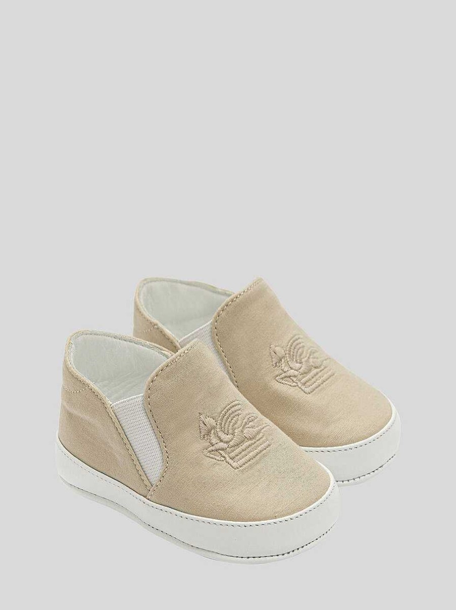 ETRO Neonato 1-9 Mesi | Scarpe Slip-On Per Neonato Con Ricamo Pegaso Beige