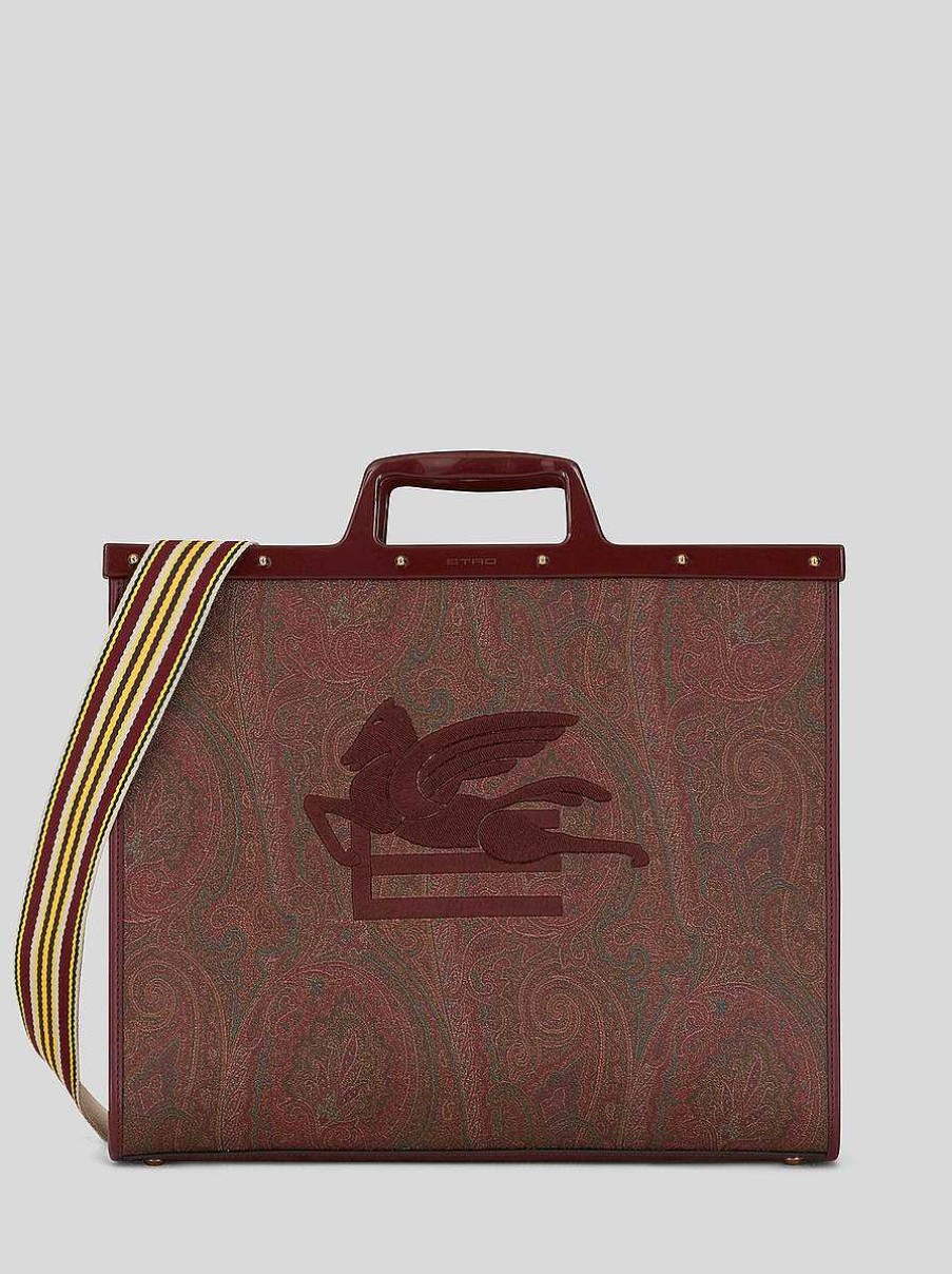 ETRO Adoro Trottatore | Borsa Grande Con Motivo Paisley Love Trotter Rosso