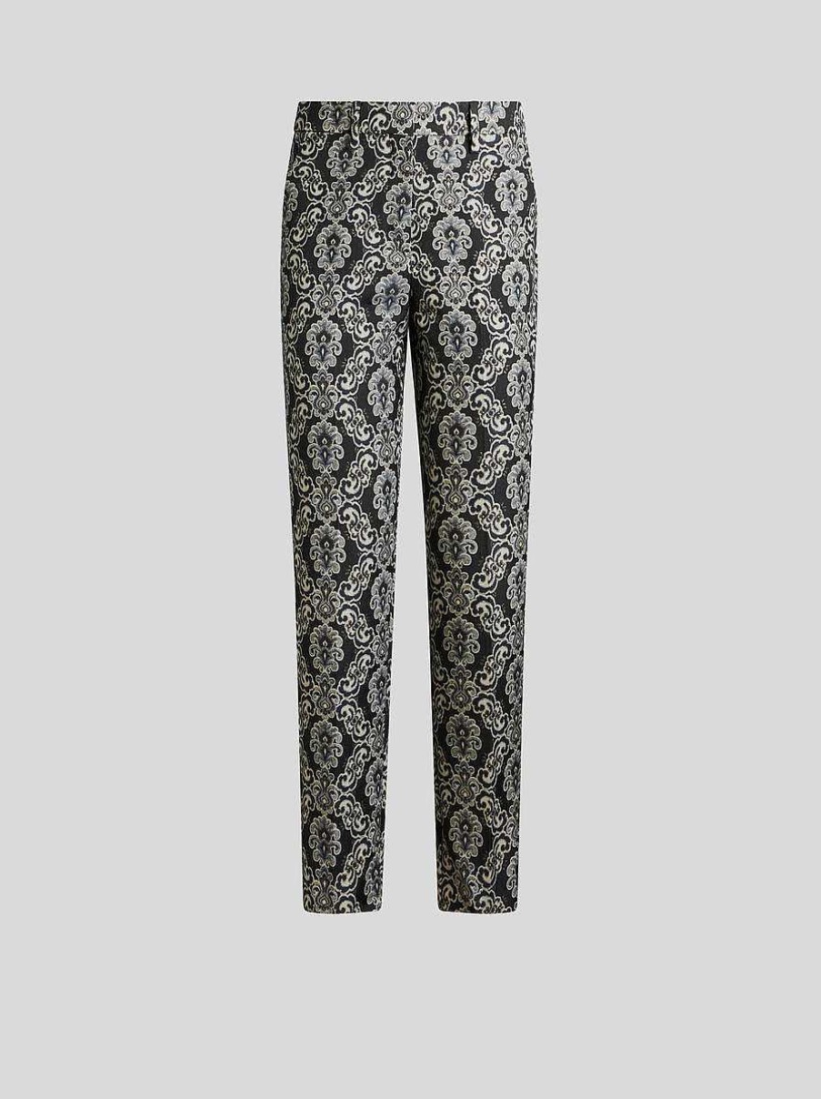 ETRO Pantaloni | Pantaloni A Sigaretta Jacquard Beige