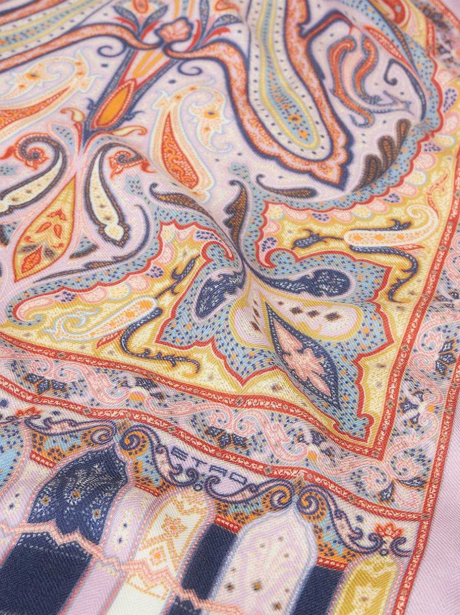 ETRO Sciarpe E Seta | Sciarpa Paisley In Seta E Cashmere Borgogna