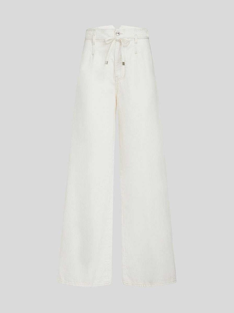 ETRO Denim | Jeans Culotte Con Cintura Bianco