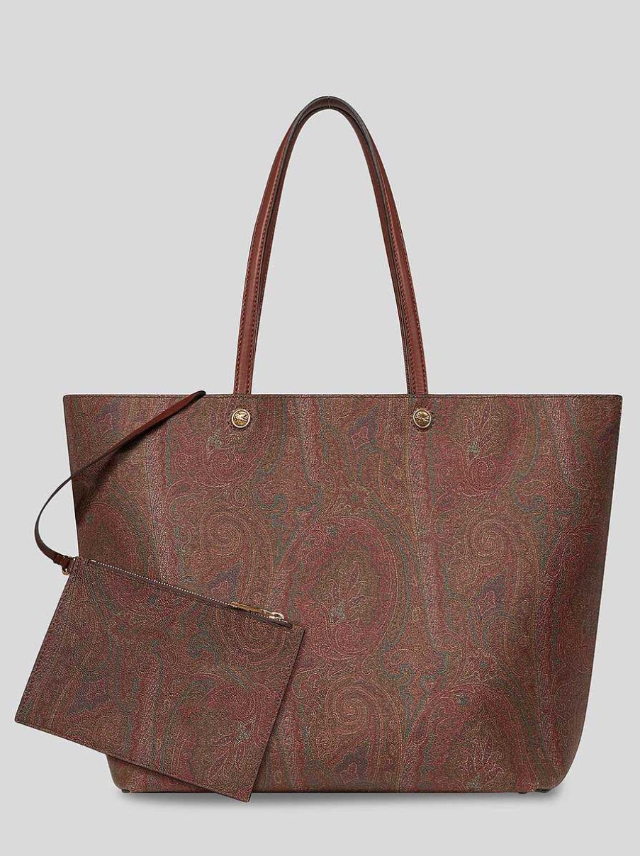 ETRO Essenziale | Borsa Maxi Etro Essential Con Pochette Marrone Scuro