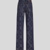 ETRO Denim | Jeans Larghi Jacquard Blu Navy