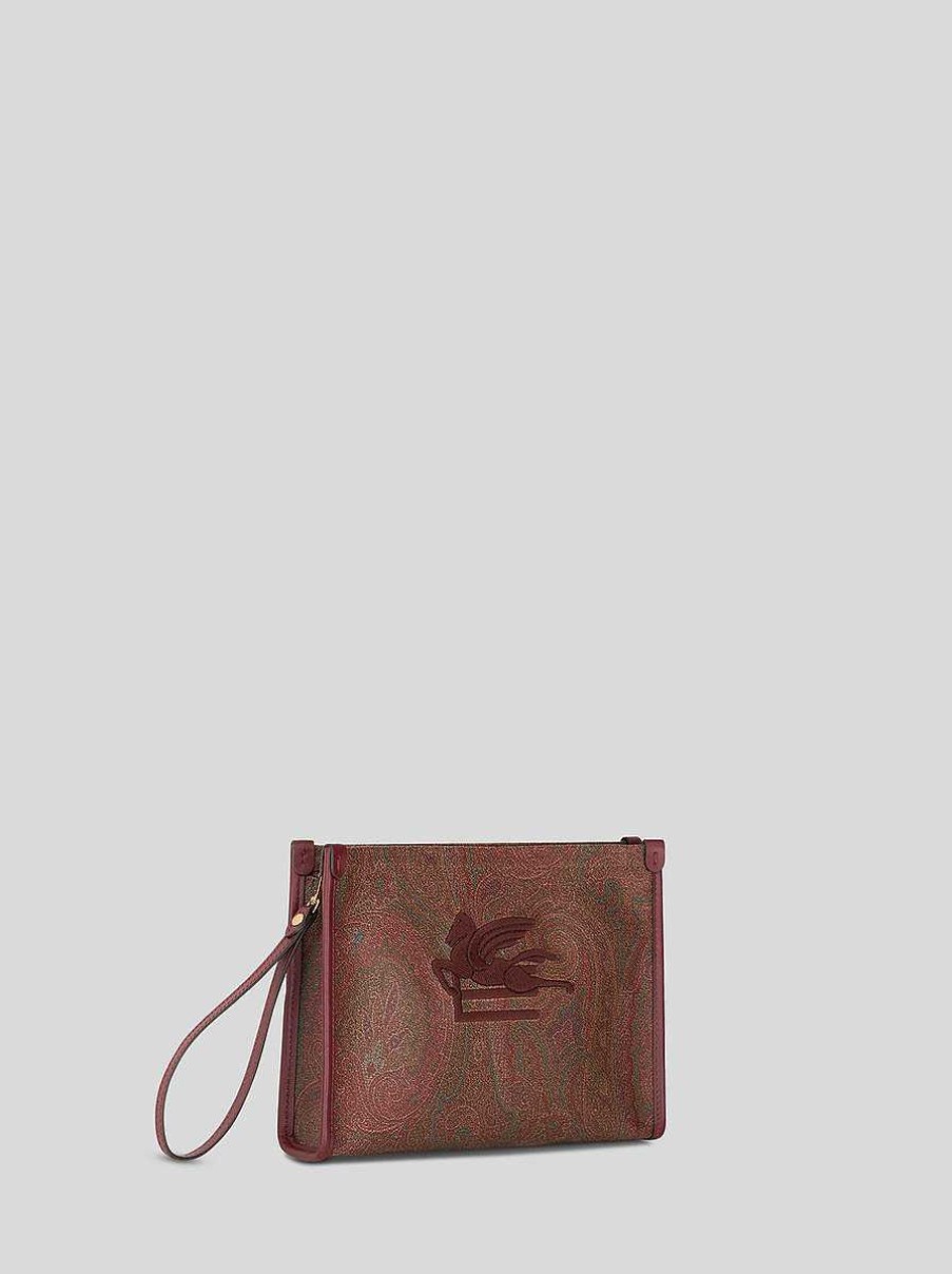 ETRO Necessaire E Pochette | Custodia Media Con Motivi Cachemire Rosso