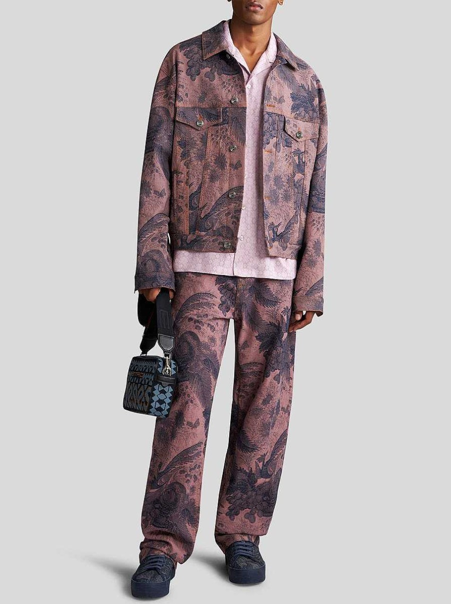 ETRO Denim | Giacca In Jacquard Di Jeans Rosa