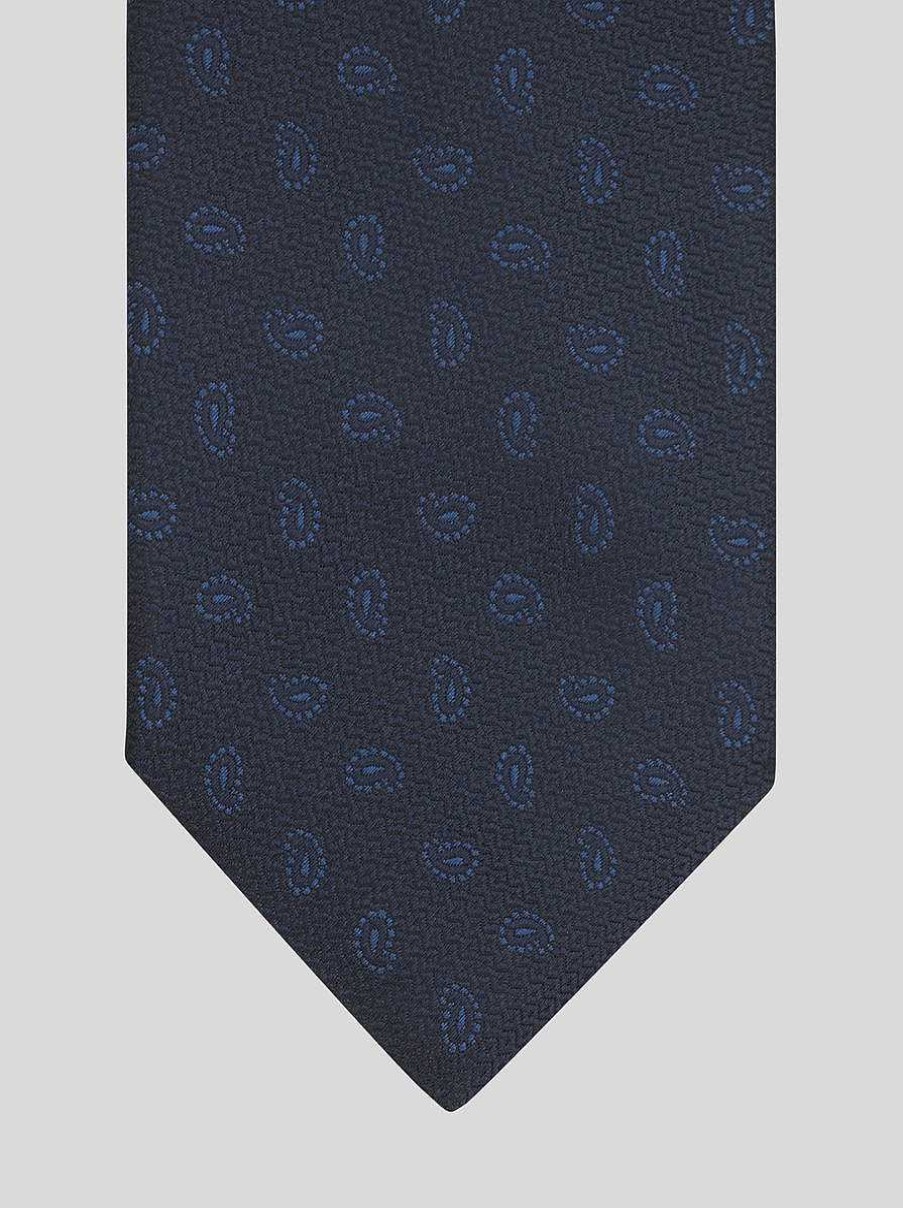 ETRO Cravatte E Fazzoletti Da Taschino | Cravatta In Seta Con Disegni Paisley Blu Navy