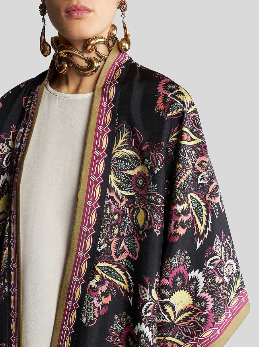 ETRO Giacche | Vestaglia Kesa In Twill Stampato Nero