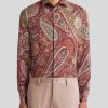 ETRO Camicie | Camicia In Cotone Con Motivi Cachemire Azzurro