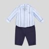 ETRO Neonato 1-9 Mesi | Camicia In Lino A Righe Per Bebe Blu Navy