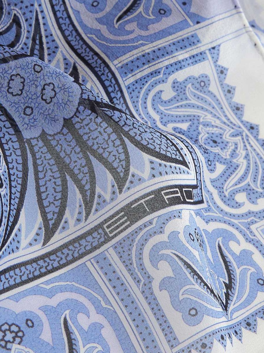 ETRO Sciarpe E Seta | Scialle Di Seta Paisley Azzurro