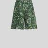 ETRO Pantaloni E Pantaloncini | Bermuda Da Bambino Con Motivo Paisley Tinta Unita Verde