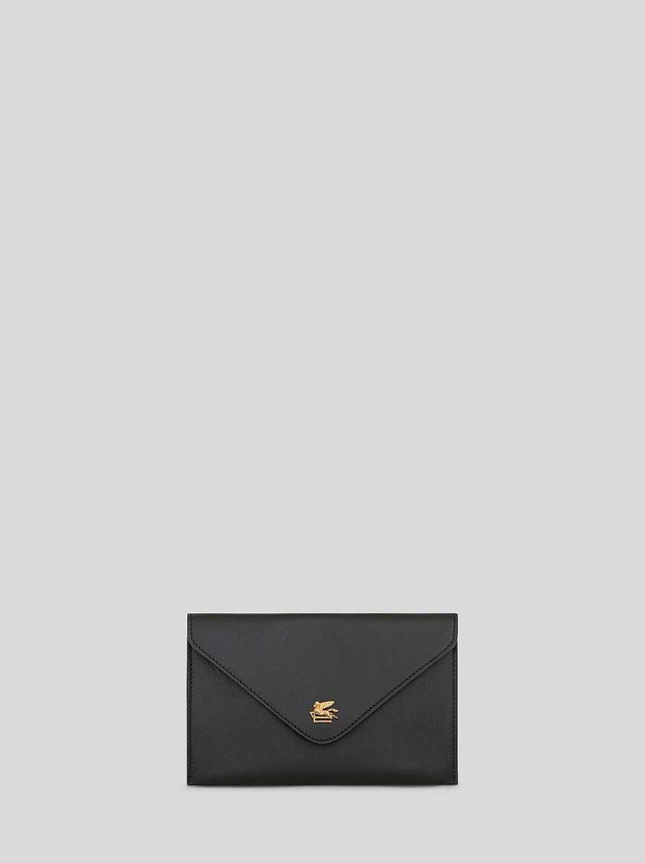 ETRO Necessaire E Pochette | Pochette In Pelle Con Pegaso Nero