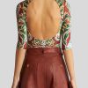 ETRO Cime | Body In Tulle E Velluto Jacquard Borgogna