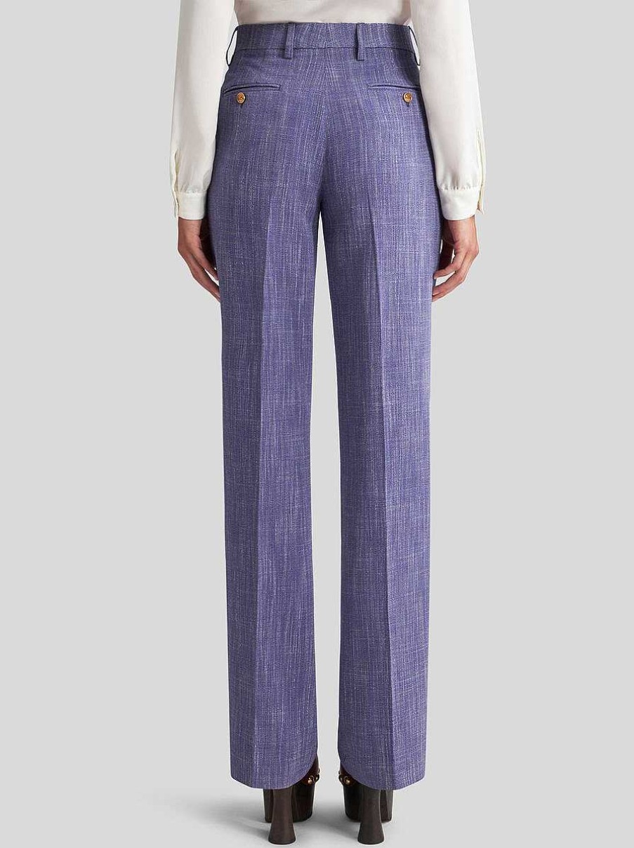 ETRO Pantaloni | Pantaloni In Tessuto Fiammato Marrone